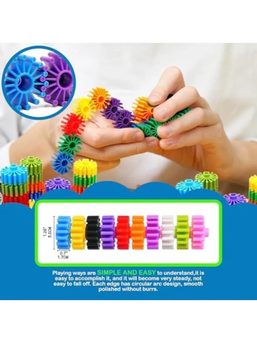 STEM Building Blocks for Kids - Safe Interlocking Construction Set, Montessori